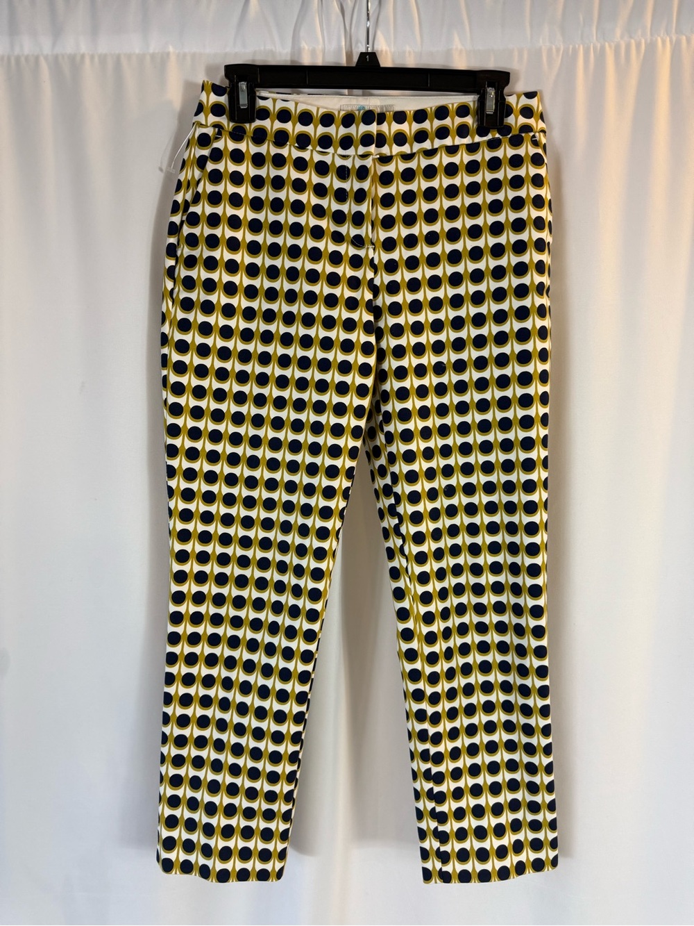 Boden Yellow & navy blue Geometric Dot Chinos low rise size: US 4P
